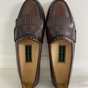 New, tried on but never worn, men’s Cole Haan leather shoes size 10